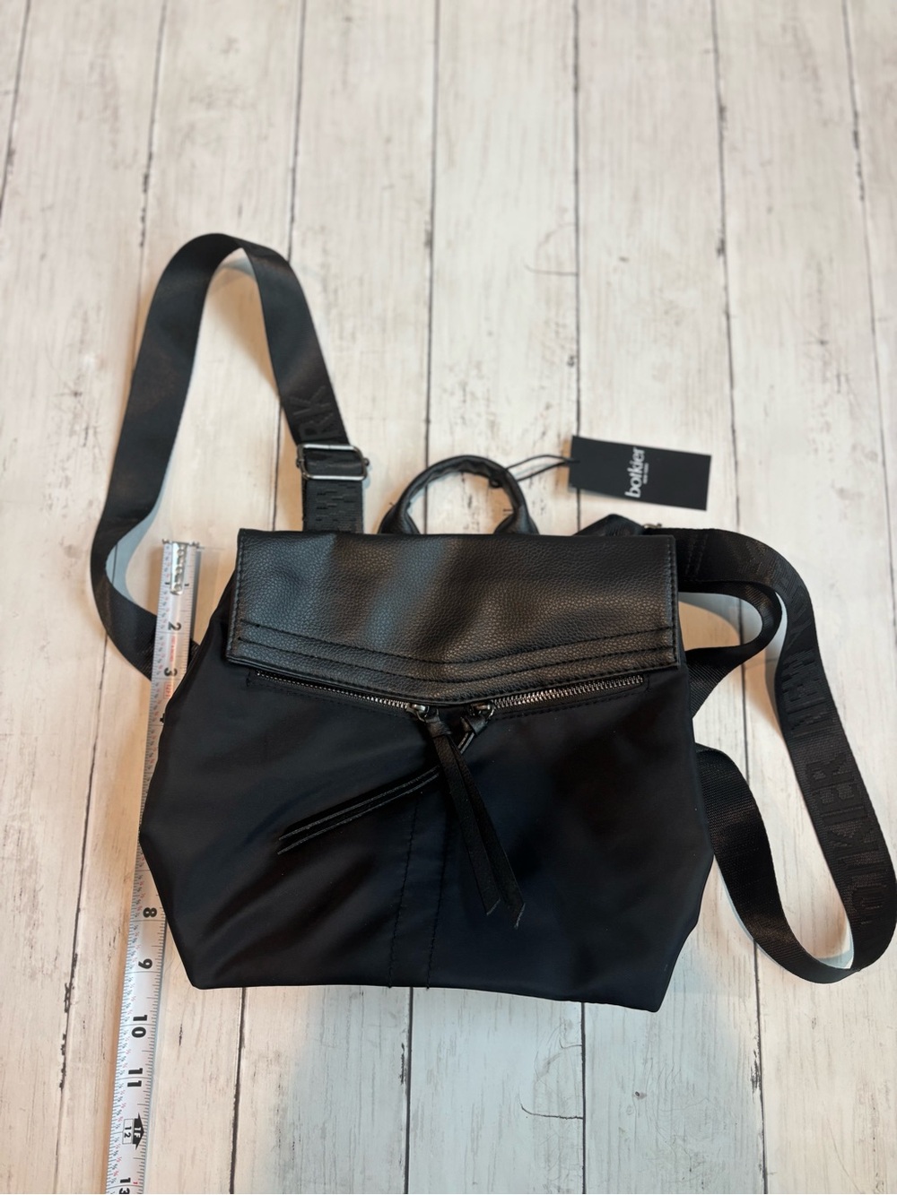Botkier Black Nylon and Leather-Trim Backpack